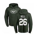 Football New York Jets #26 Le'Veon Bell Green Name & Number Logo Pullover Hoodie