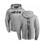 Football New York Jets #44 Harvey Langi Ash Backer Pullover Hoodie