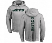 Football New York Jets #44 Harvey Langi Ash Backer Pullover Hoodie