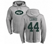 Football New York Jets #44 Harvey Langi Ash Name & Number Logo Pullover Hoodie