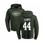 Football New York Jets #44 Harvey Langi Green Name & Number Logo Pullover Hoodie