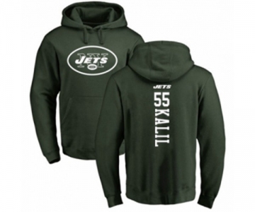 Football New York Jets #55 Ryan Kalil Green Backer Pullover Hoodie