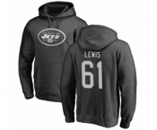 Football New York Jets #61 Alex Lewis Ash One Color Pullover Hoodie