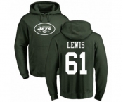 Football New York Jets #61 Alex Lewis Green Name & Number Logo Pullover Hoodie