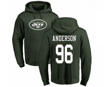 Football New York Jets #96 Henry Anderson Green Name & Number Logo Pullover Hoodie