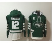 Men's New York Jets #12 Joe Namath Green Ageless Must-Have Lace-Up Pullover Hoodie