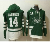 Men's New York Jets #14 Sam Darnold NEW Green Pocket Stitched NFL Pullover Hoodie