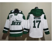 Men's New York Jets #17 Garrett Wilson White Ageless Must-Have Lace-Up Pullover Hoodie