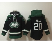 Men's New York Jets #20 Breece Hall Black Ageless Must-Have Lace-Up Pullover Hoodie