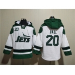 Men's New York Jets #20 Breece Hall White Ageless Must-Have Lace-Up Pullover Hoodie