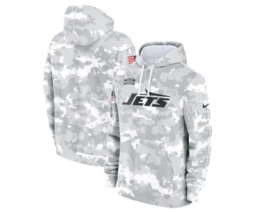 Men's New York Jets 2024 Arctic Camo Salute To Service Club Fleece Pullover Hoodie