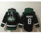 Men's New York Jets #8 Aaron Rodgers Black Ageless Must-Have Lace-Up Pullover Hoodie