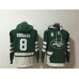 Men's New York Jets #8 Aaron Rodgers Green Ageless Must-Have Lace-Up Pullover Hoodie