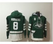 Men's New York Jets #8 Aaron Rodgers Green Ageless Must-Have Lace-Up Pullover Hoodie