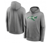 Men's New York Jets Heather Gray Primary Logo Long Sleeve Hoodie T-Shirt