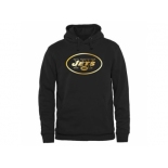 Men''s New York Jets Pro Line Black Gold Collection Pullover Hoodie