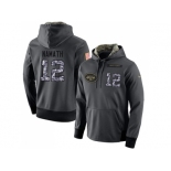 NFL Men's Nike New York Jets #12 Joe Namath Stitched Black Anthracite Salute to Service Player Performance Hoodie