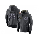 NFL Men's Nike New York Jets #28 Curtis Martin Stitched Black Anthracite Salute to Service Player Performance Hoodie