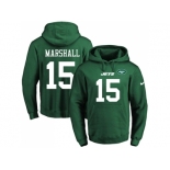 Nike New York Jets #15 Brandon Marshall Green Name & Number Pullover NFL Hoodie