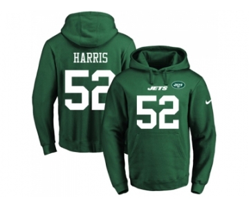 Nike New York Jets #52 David Harris Green Name & Number Pullover NFL Hoodie