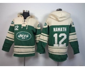 nike nfl jerseys new york jets #12 joe namath cream-green[pullover hooded sweatshirt]