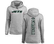 Football Women's New York Jets #14 Sam Darnold Ash Backer Pullover Hoodie