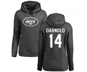 Football Women's New York Jets #14 Sam Darnold Ash One Color Pullover Hoodie