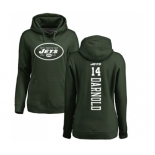 Football Women's New York Jets #14 Sam Darnold Green Backer Pullover Hoodie