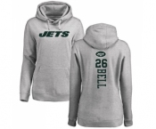 Football Women's New York Jets #26 Le'Veon Bell Ash Backer Pullover Hoodie