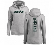 Football Women's New York Jets #44 Harvey Langi Ash Backer Pullover Hoodie