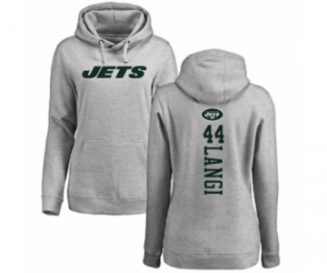 Football Women's New York Jets #44 Harvey Langi Ash Backer Pullover Hoodie