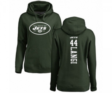 Football Women's New York Jets #44 Harvey Langi Green Backer Pullover Hoodie