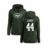 Football Women's New York Jets #44 Harvey Langi Green Name & Number Logo Pullover Hoodie