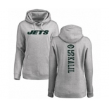 Football Women's New York Jets #55 Ryan Kalil Ash Backer Pullover Hoodie