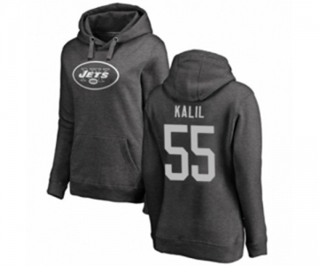 Football Women's New York Jets #55 Ryan Kalil Ash One Color Pullover Hoodie