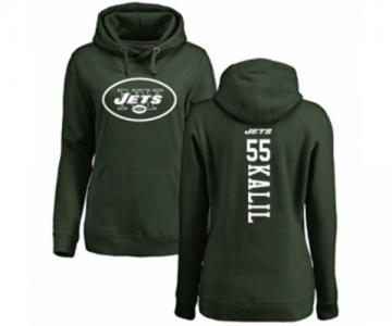 Football Women's New York Jets #55 Ryan Kalil Green Backer Pullover Hoodie