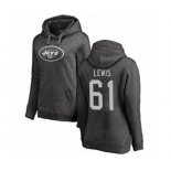 Football Women's New York Jets #61 Alex Lewis Ash One Color Pullover Hoodie