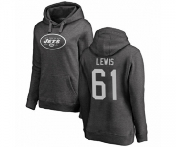 Football Women's New York Jets #61 Alex Lewis Ash One Color Pullover Hoodie