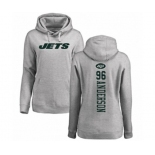 Football Women's New York Jets #96 Henry Anderson Ash Backer Pullover Hoodie