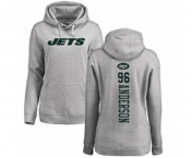 Football Women's New York Jets #96 Henry Anderson Ash Backer Pullover Hoodie