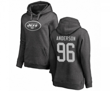 Football Women's New York Jets #96 Henry Anderson Ash One Color Pullover Hoodie