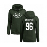 Football Women's New York Jets #96 Henry Anderson Green Name & Number Logo Pullover Hoodie