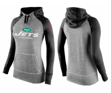 Women Nike New York Jets Performance Hoodie Grey & Black