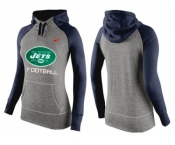 Women Nike New York Jets Performance Hoodie Grey & Dark Blue