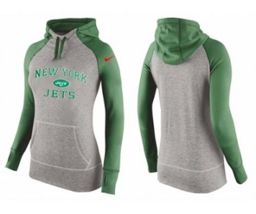 Women Nike New York Jets Performance Hoodie Grey & Green_1