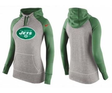 Women Nike New York Jets Performance Hoodie Grey & Green_2