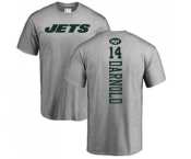 Football New York Jets #14 Sam Darnold Ash Backer T-Shirt