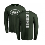 Football New York Jets #14 Sam Darnold Green Backer Long Sleeve T-Shirt