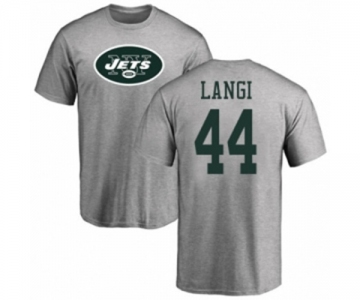 Football New York Jets #44 Harvey Langi Ash Name & Number Logo T-Shirt