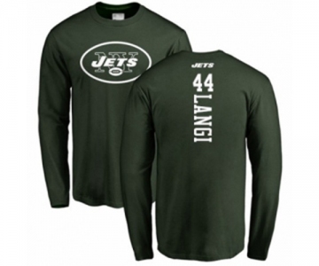 Football New York Jets #44 Harvey Langi Green Backer Long Sleeve T-Shirt